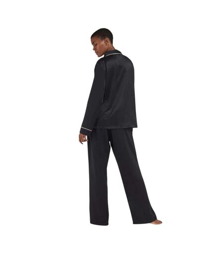 Ensemble De Pyjama Long Femme Noir Rose Bluebella
