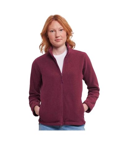 Womens/ladies Outdoor Fleece Jacket Burgundy Russell