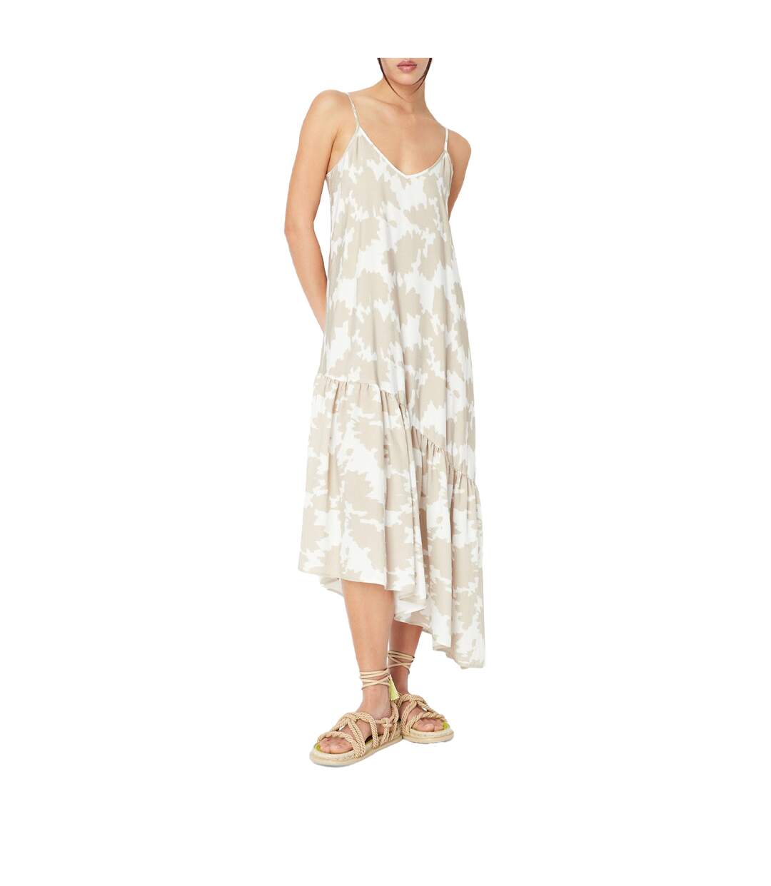 Womens/ladies Leaf Print Dress Sand Armani Exchange-1