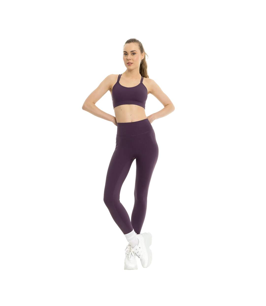 Legging arya femme prune Lookus-1