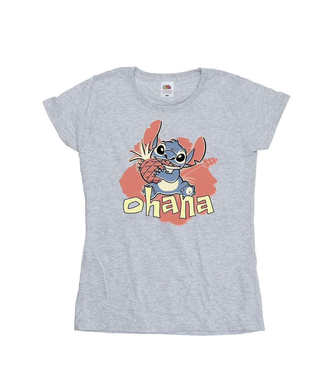 Disney Femmes/Les femmes Lilo And Stitch Ohana Pineapple Cotton T-Shirt (Gris sportif) - UTBI25804-1