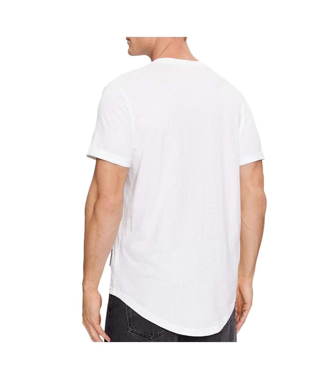 T-Shirt blanc homme calvin klein jeans badge turn up sleeve - l-2