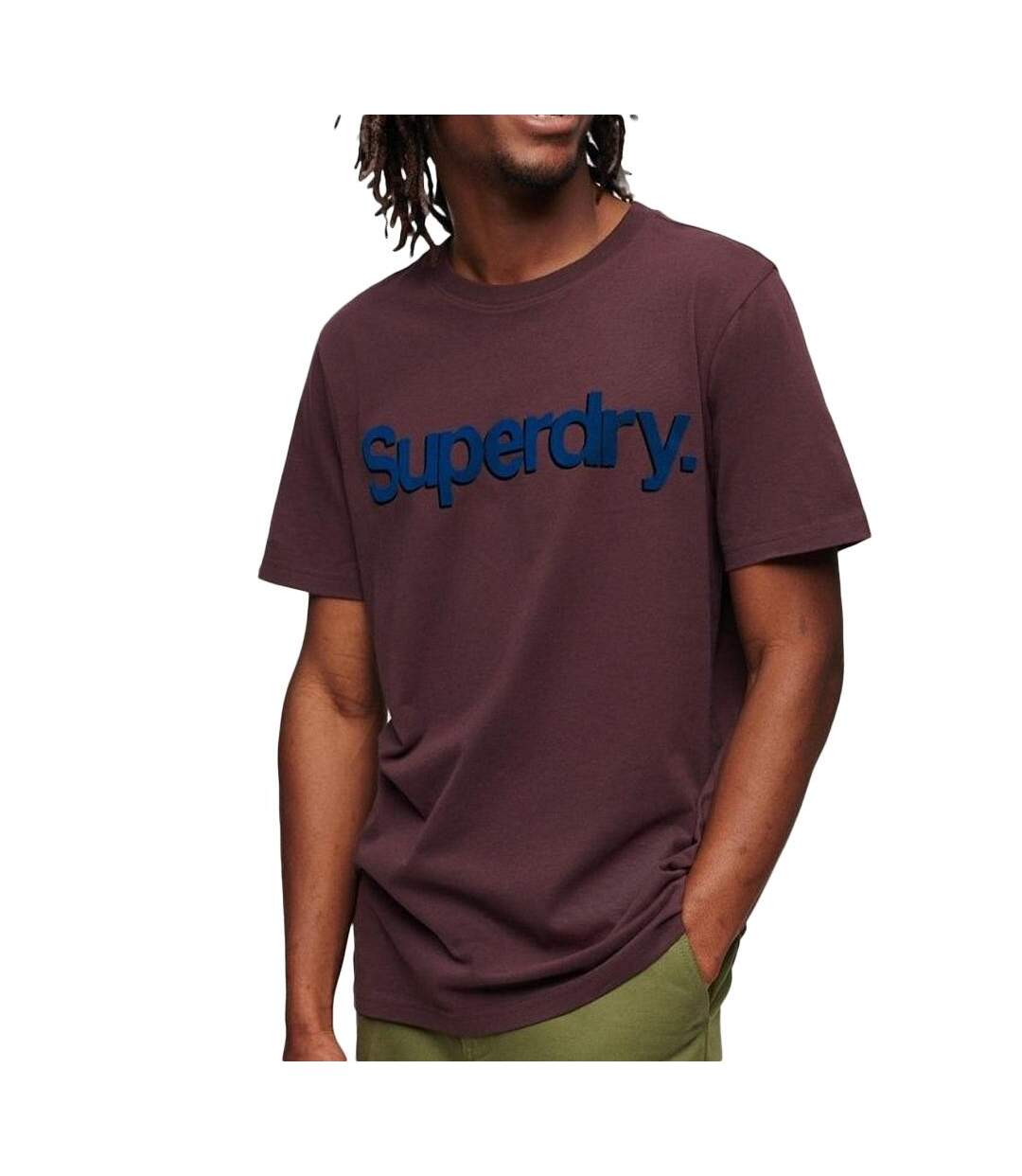 T-shirt Bordeaux Homme Superdry Classic - 3XL-1