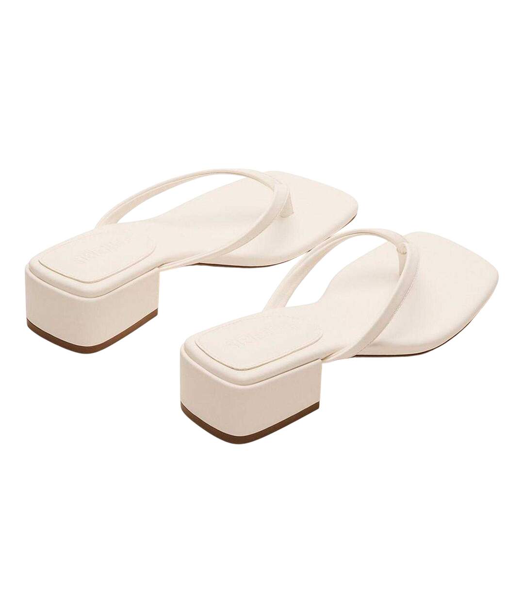 Womens/ladies Caribbean Leather T-bar Flip Flops White Steve Madden-2