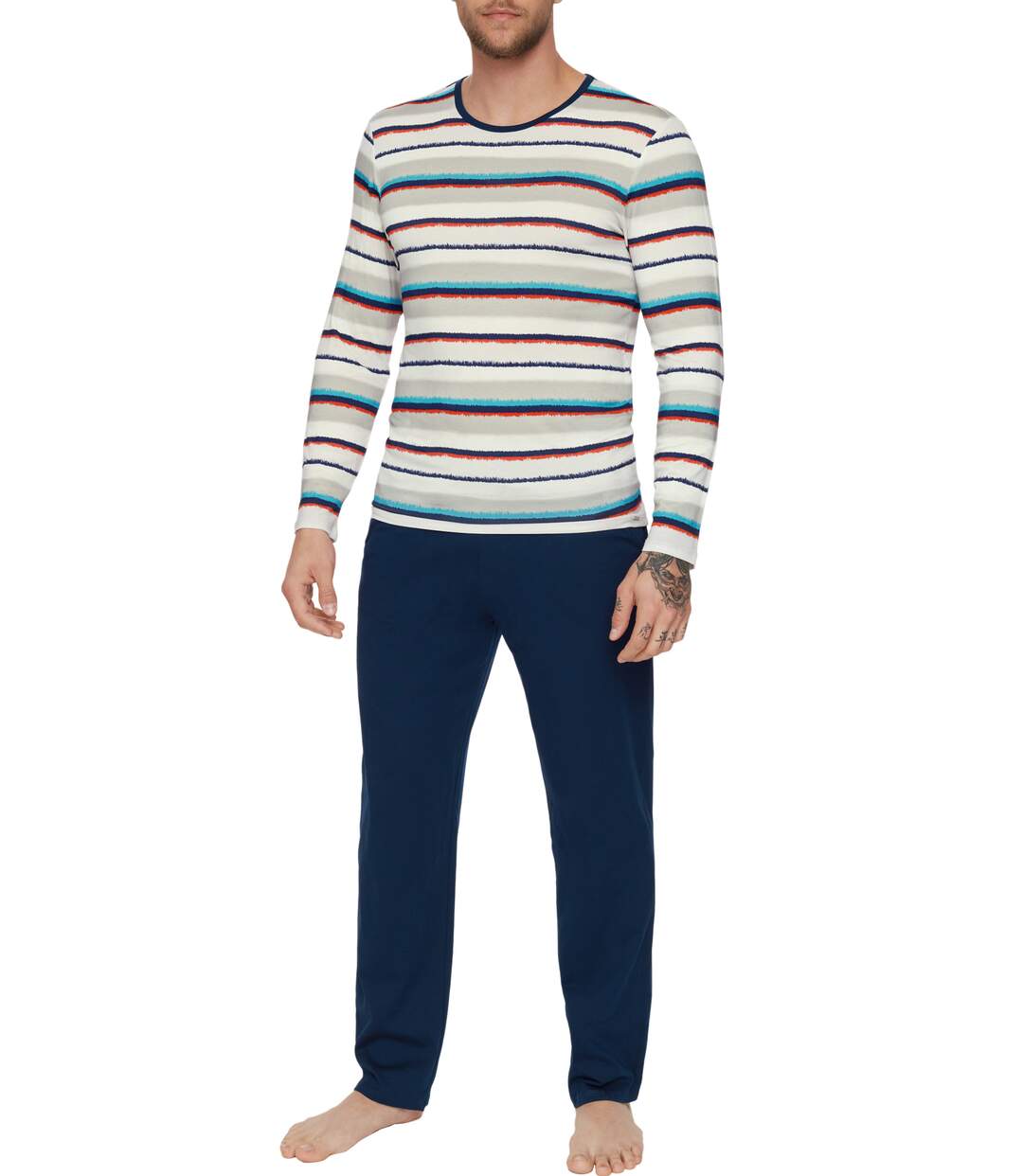 Pyjama tenue d'intérieur pantalon top manches longues Mars Lisca Men-1