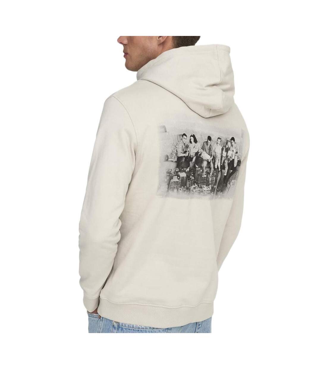 Sweat à capuche beige homme only & sons friends - l-2