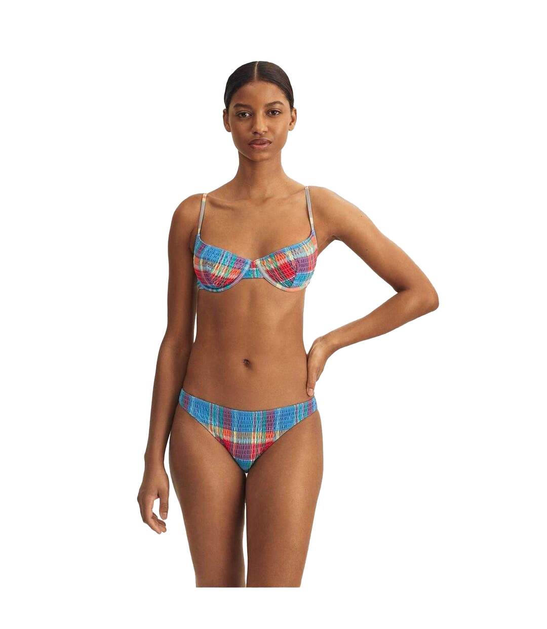 Womens/ladies Plaid Hipster Bikini Bottoms Multicoloured Ralph Lauren-2