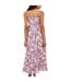 Womens/ladies Floral Spaghetti Strap Maxi Dress Coral Purple Brave Soul-3