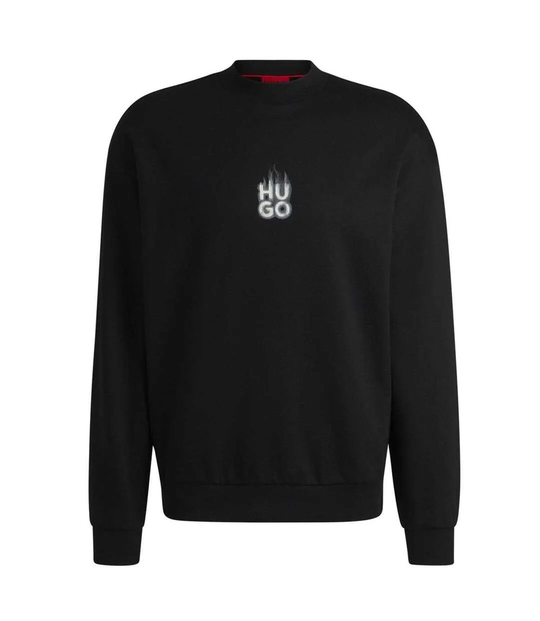 Sweat Motif/style Flammes Homme Noir Hugo-2