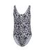Maillot De Bain 1 Pièce Style Imprimé Animal Essentials Femme Noir Gris Adidas-2