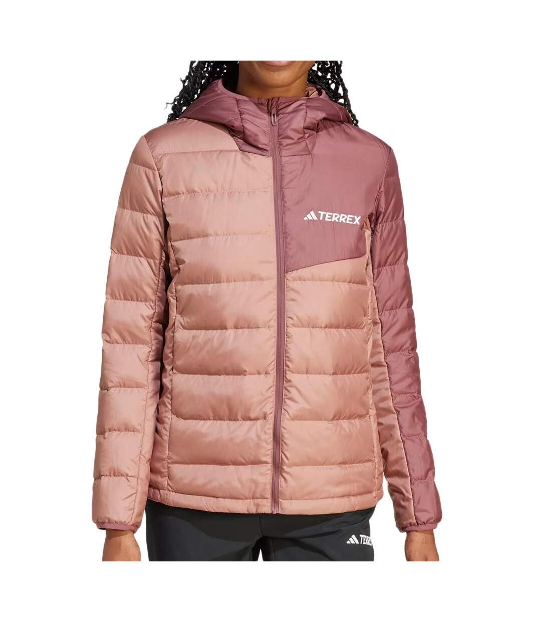 Doudoune rose femme adidas down-1