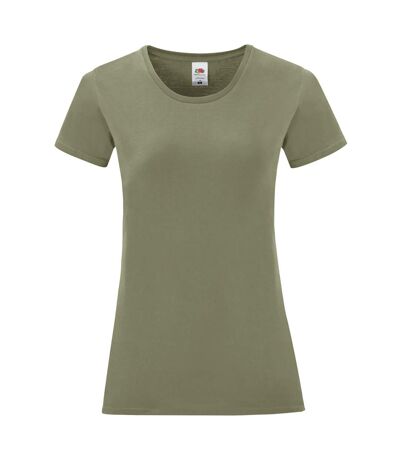 T-shirt manches courtes iconic femme vert kaki Fruit of the Loom