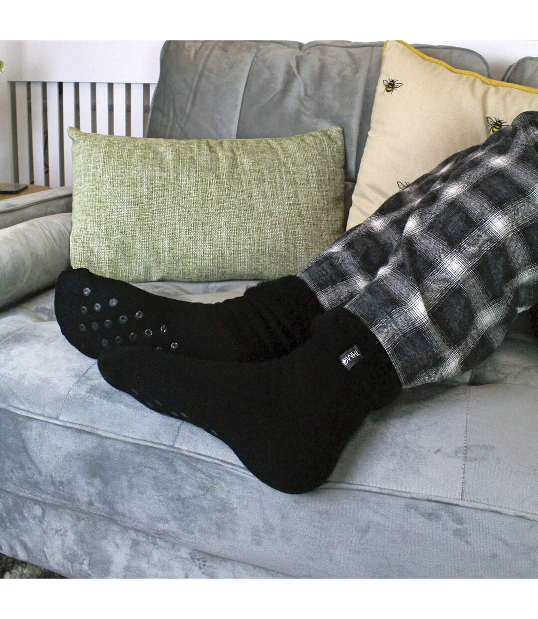 3 Pack Mens Soft Fleece Lined Slipper Bed Socks-3