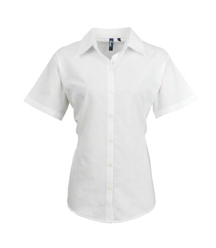 Premier Womens/Ladies Signature Oxford Short Sleeve Work Shirt (Black) - UTRW2821
