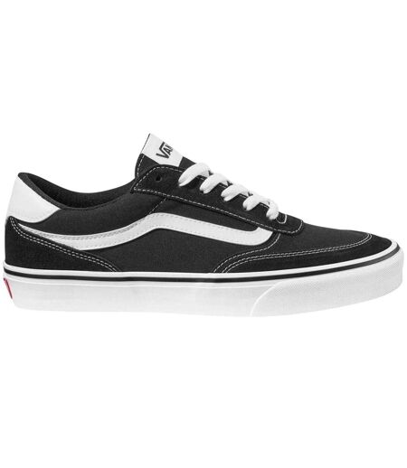 Mens Brooklyn Canvas Low Trainers Black White Vans