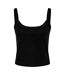 Womens/ladies Micro-rib Strappy Tank Top Solid Black Bella + Canvas-1