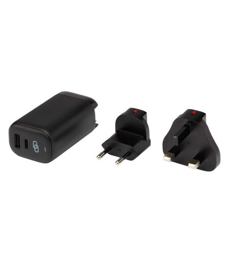 Adapt recycled plastic travel charger one size black Generic