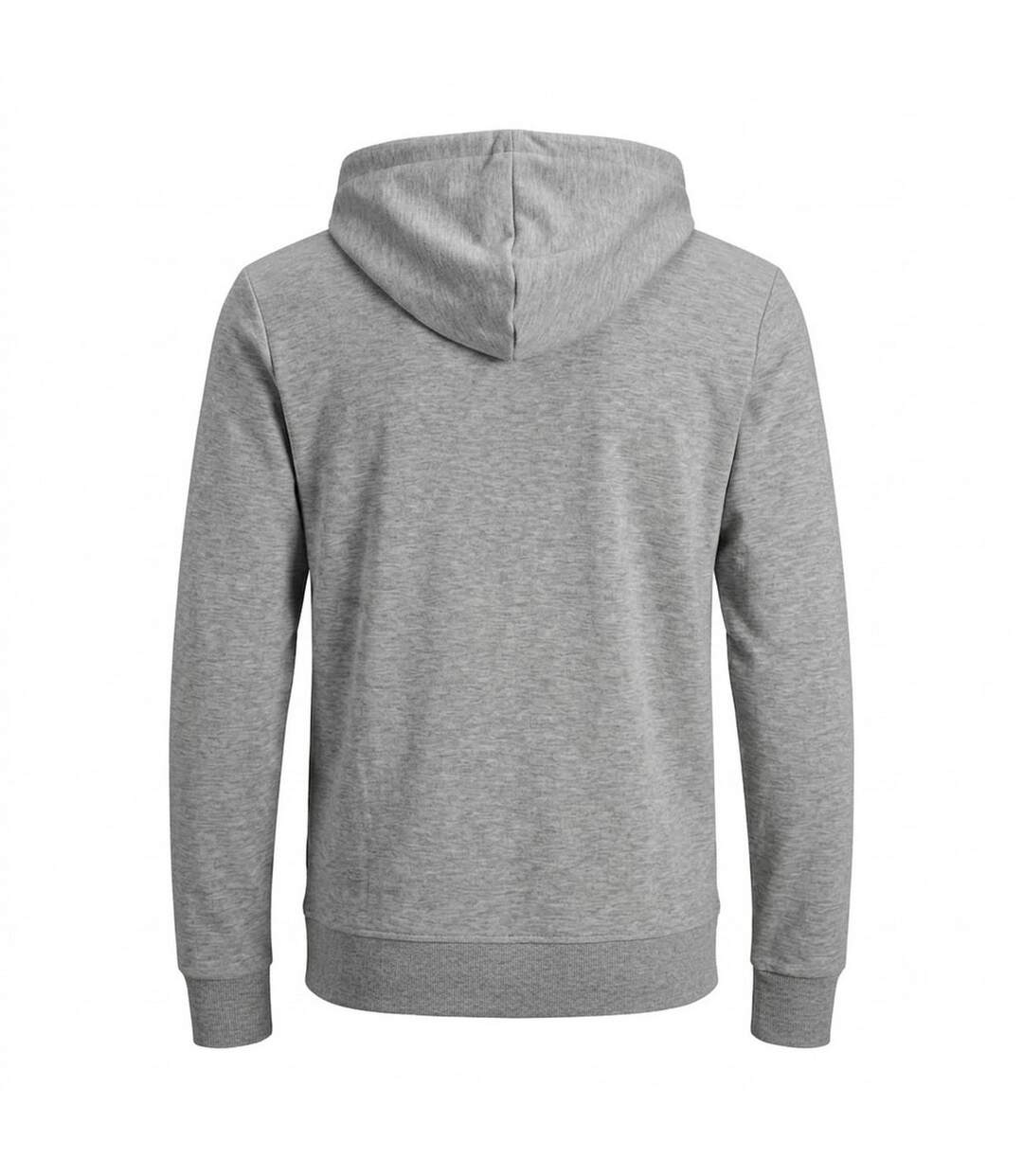 Mens Big & Tall Full Zip Hoodie Grey Melange Jack And Jones-3