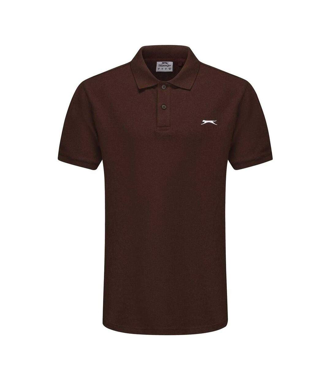 Polo Motif/style Logo Brodé Homme Marron Chocolat Slazenger-1