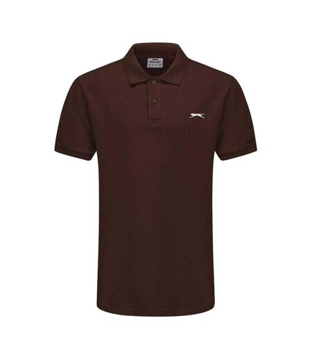 Polo Motif/style Logo Brodé Homme Marron Chocolat Slazenger