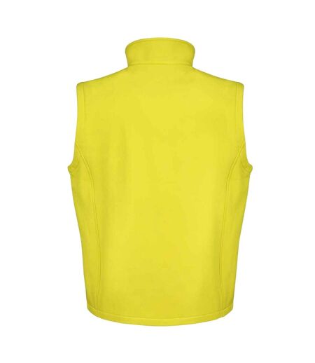 Mens core printable soft shell bodywarmer yellow/black Result