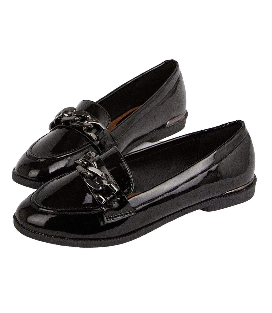 Mocassins leila femme vrai noir Dorothy Perkins-1