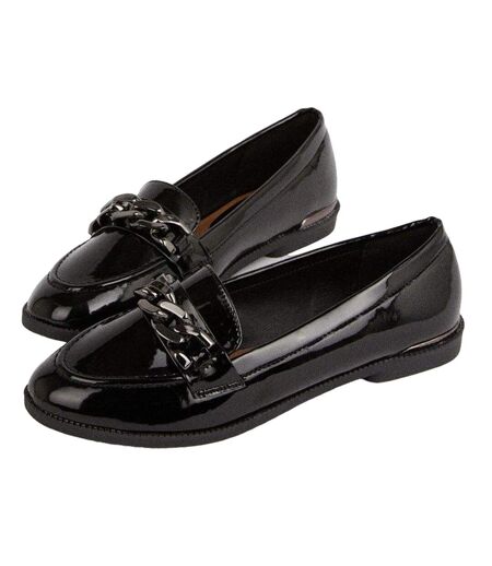 Mocassins leila femme noir véritable Dorothy Perkins