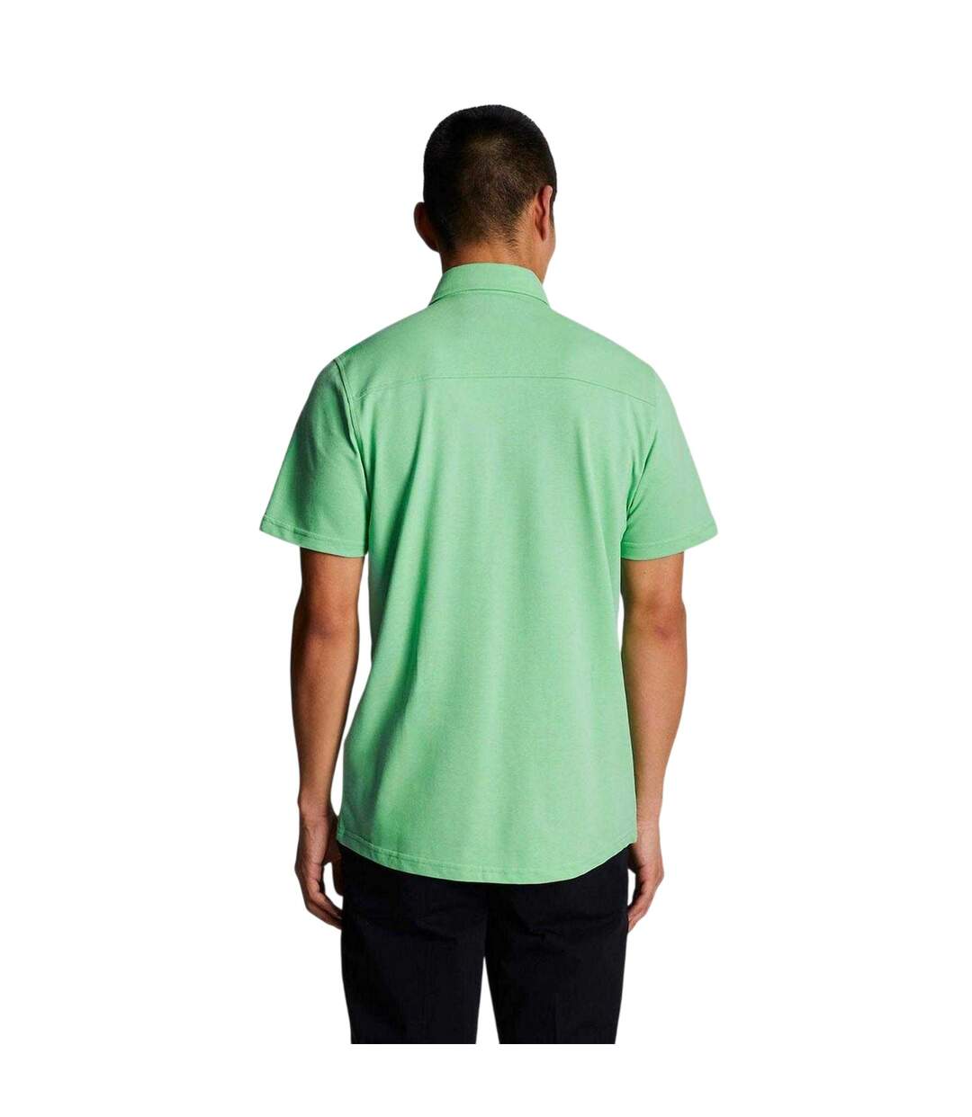 Mens Pique Shirt Green Lyle & Scott-3