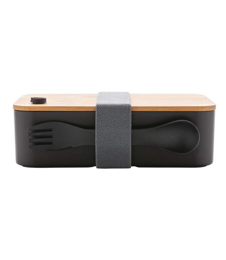 Bamboo lunch box 6cm x 19cm x 12cm black XD Collection