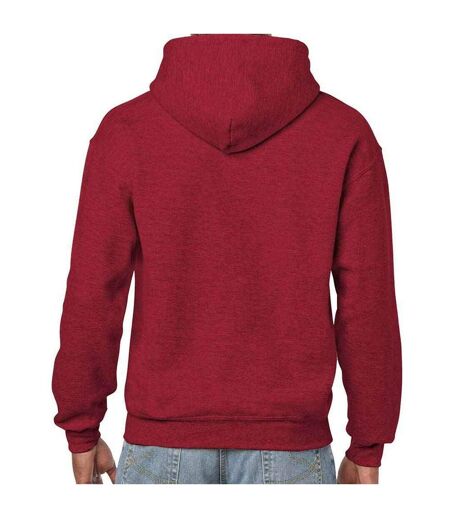 Sweat à capuche adulte rouge foncé chiné Gildan