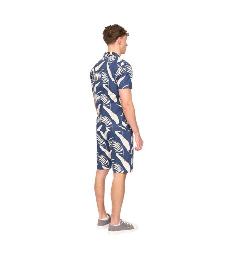 Ensemble T-shirt Et Short Motif/style Feuilles Tropicales Hopkinton Homme Bleu Marine Duck And Cover