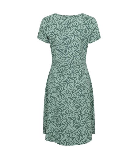 Womens/ladies Orchid Leaf Uv Midi Dress Khaki Green Mountain Warehouse