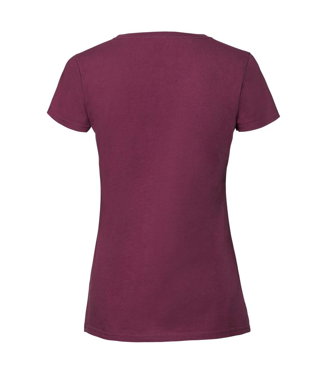 Womens/ladies Iconic 190 T-shirt Burgundy Fruit Of The Loom-2