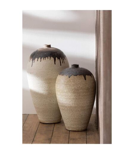 Vase Design en Céramique Peinture 72cm Beige