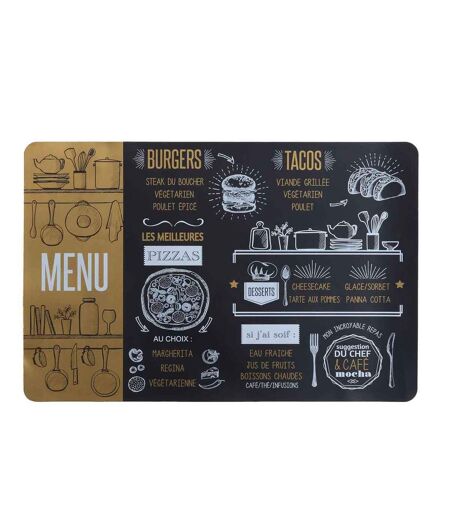 Set de Table Imprimé Brasserie 28x43cm Or