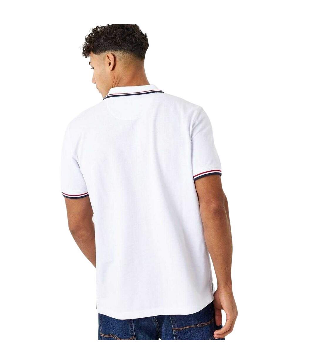 Polo Motif/style Rayure Contrastée Sur Bord Edgeware Homme Blanc Jack Wills-3