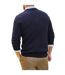 Mens Cable Knit Cashmere Merino Crew Neck Jumper Navy WoolOvers-2