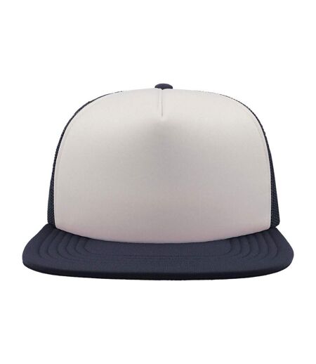 Casquette trucker snap 90s adulte blanc / bleu marine Atlantis