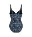 Womens/ladies Sakari Patterned One Piece Swimsuit Navy Regatta-3