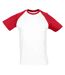 T-shirt manches courtes funky homme blanc/rouge SOLS-1