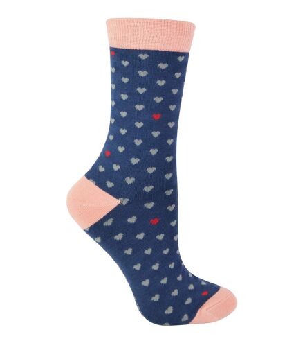 Miss Sparrow - Ladies Heart Patterned Breathable Novelty Bamboo Socks