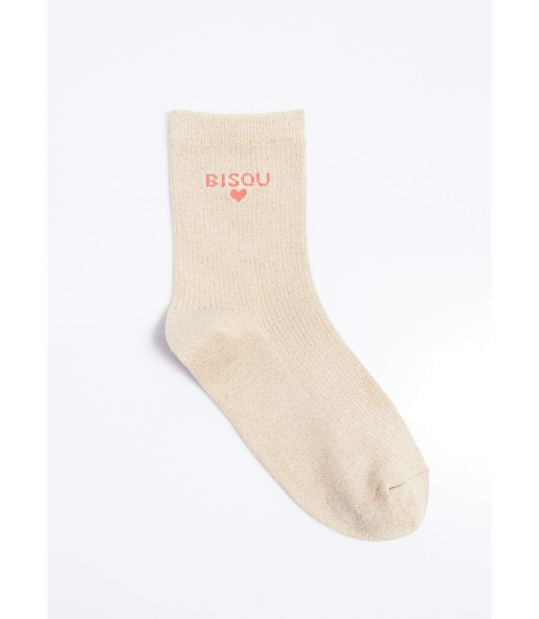 Chaussettes fil métallisé message BISOU-2