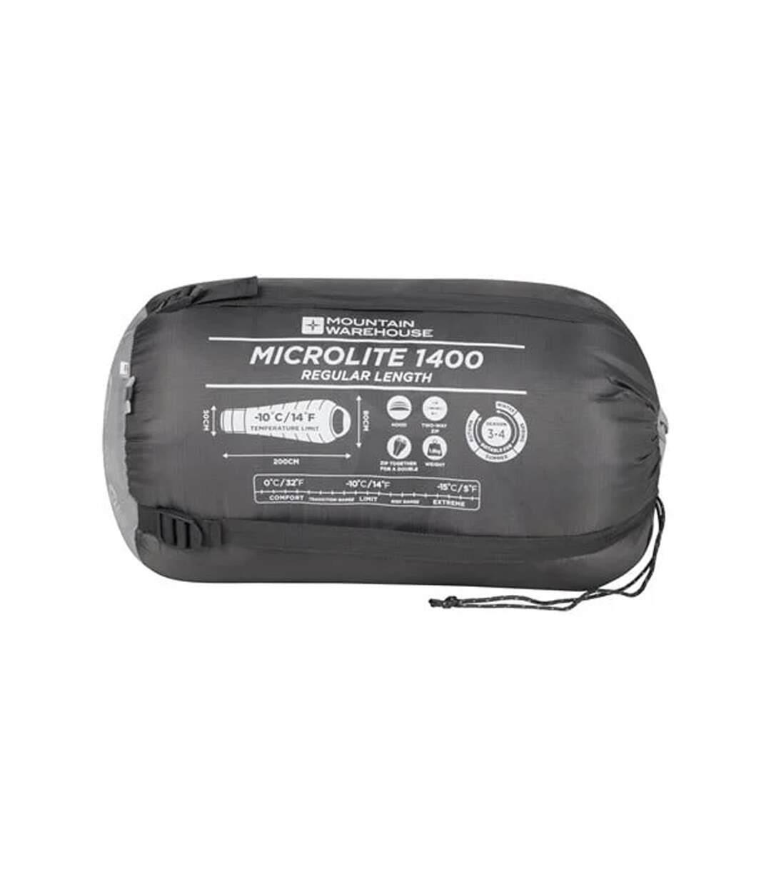 Sac De Couchage Adulte 215 Cm Gris Mountain Warehouse-3