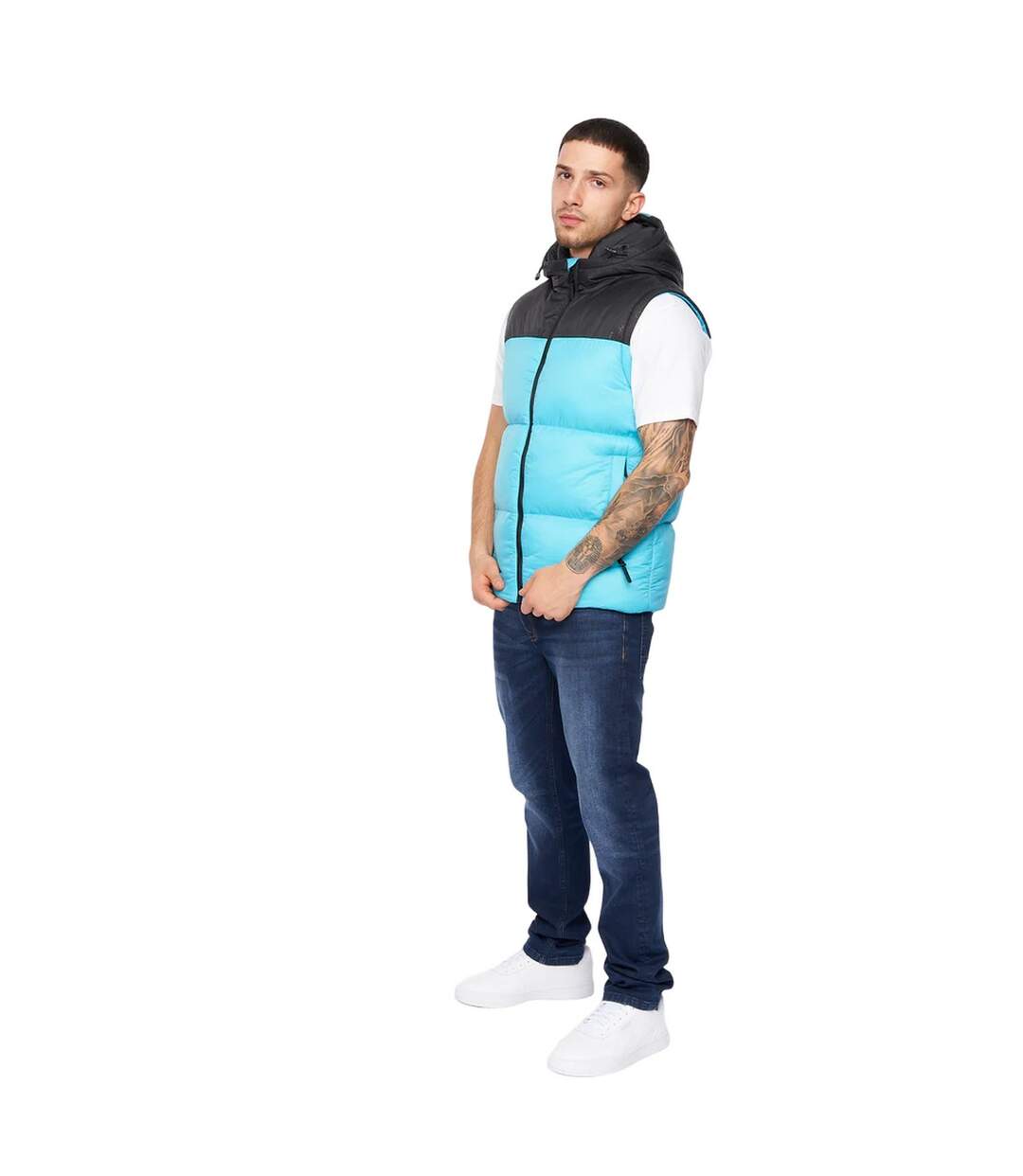 Veste sans manches chemerley homme turquoise vif / noir Crosshatch-3