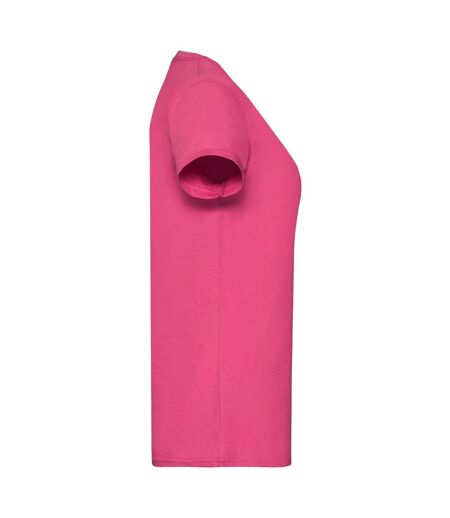 Womens/ladies Valueweight T-shirt Fuchsia Fruit Of The Loom