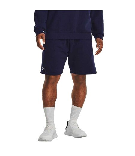 Mens Rival Cotton Blend Shorts Midnight Navy Under Armour