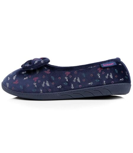 Isotoner Chaussons Ballerines femme microvelours semelle ergonomique mousse à mémoire forme