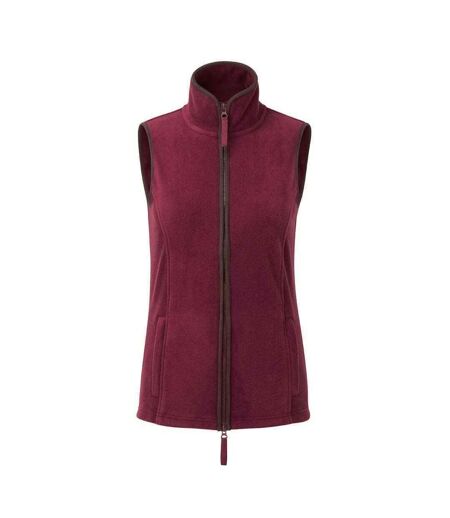 Premier Womens/Ladies Artisan Fleece Vest (Burgundy/Brown)