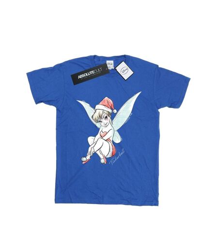 Disney Femme/Les femmes Fée Clochette Christmas Fairy Coton Boyfriend T-Shirt (Bleu royal) - UTBI46450