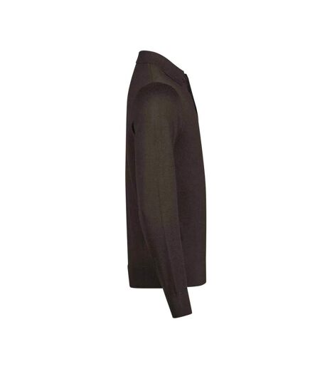 Polo Manches Longues Homme Marron Tee Jays